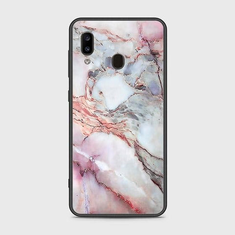 Samsung Galaxy A30 Cover - Colorful Marble Series - HQ Ultra Shine Premium Infinity Glass Soft Silicon Borders Case