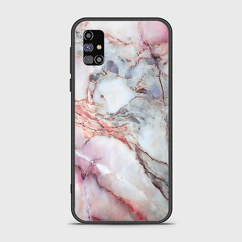 Samsung Galaxy M02s Cover - Colorful Marble Series - HQ Ultra Shine Premium Infinity Glass Soft Silicon Borders Case