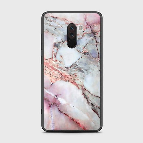 Xiaomi Pocophone F1 Cover - Colorful Marble Series - HQ Ultra Shine Premium Infinity Glass Soft Silicon Borders Case