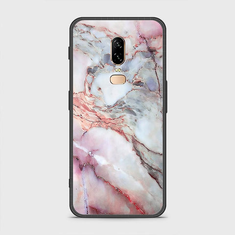 OnePlus 6 Cover- Colorful Marble Series - HQ Ultra Shine Premium Infinity Glass Soft Silicon Borders Case