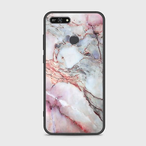 Huawei Y6 Prime 2018 Cover - Colorful Marble Series - HQ Ultra Shine Premium Infinity Glass Soft Silicon Borders Case