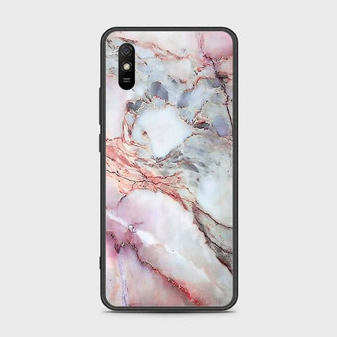 Xiaomi Redmi 9A Cover - Colorful Marble Series - HQ Ultra Shine Premium Infinity Glass Soft Silicon Borders Case