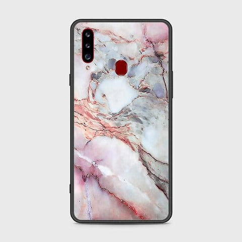 Samsung Galaxy A20s Cover - Colorful Marble Series - HQ Ultra Shine Premium Infinity Glass Soft Silicon Borders Case