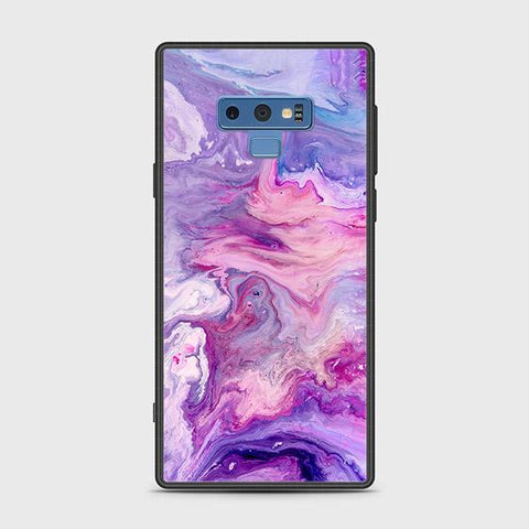 Samsung Galaxy Note 9 Cover - Colorful Marble Series - HQ Ultra Shine Premium Infinity Glass Soft Silicon Borders Case