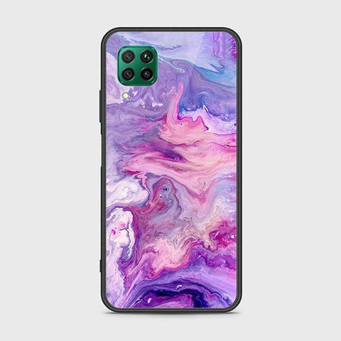 Huawei Nova 7i Cover - Colorful Marble Series - HQ Ultra Shine Premium Infinity Glass Soft Silicon Borders Case