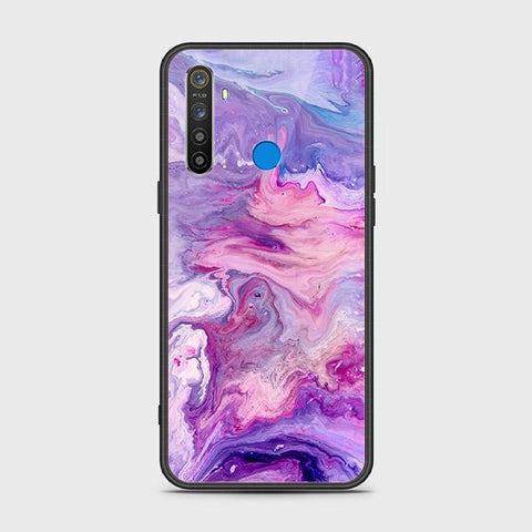 Realme 5 Cover - Colorful Marble Series - HQ Ultra Shine Premium Infinity Glass Soft Silicon Borders Case