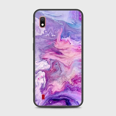 Samsung Galaxy A10 Cover - Colorful Marble Series - HQ Ultra Shine Premium Infinity Glass Soft Silicon Borders Case