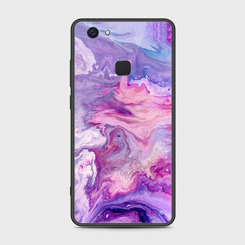 Vivo V7 Plus Cover - Colorful Marble Series - HQ Ultra Shine Premium Infinity Glass Soft Silicon Borders Case