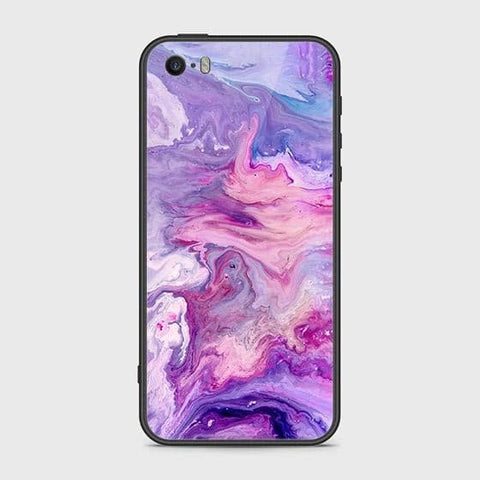 iPhone SE Cover - Colorful Marble Series - HQ Ultra Shine Premium Infinity Glass Soft Silicon Borders Case