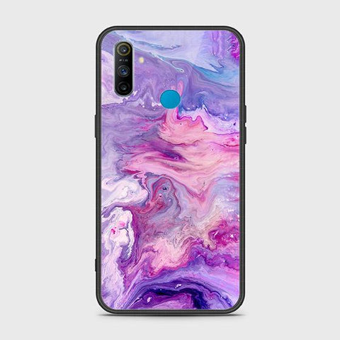 Realme C3 Cover - Colorful Marble Series - HQ Ultra Shine Premium Infinity Glass Soft Silicon Borders Case