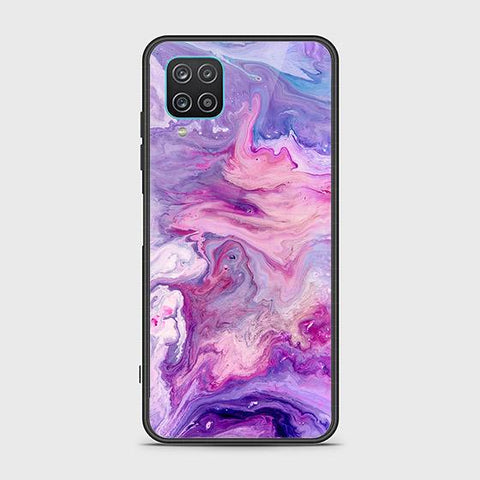 Samsung Galaxy A12 Cover - Colorful Marble Series - HQ Ultra Shine Premium Infinity Glass Soft Silicon Borders Case