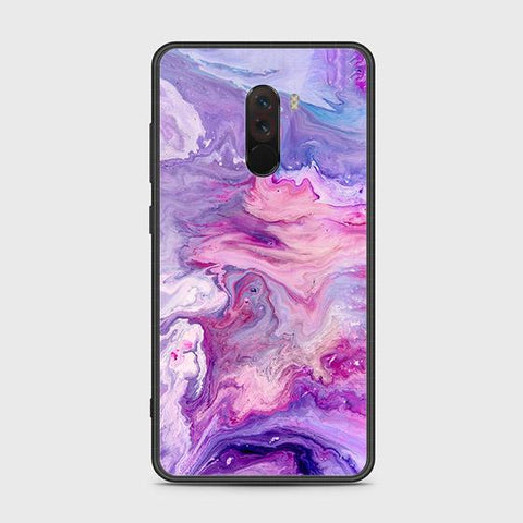 Xiaomi Pocophone F1 Cover - Colorful Marble Series - HQ Ultra Shine Premium Infinity Glass Soft Silicon Borders Case