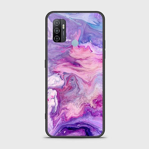 Oppo A53 Cover - Colorful Marble Series - HQ Ultra Shine Premium Infinity Glass Soft Silicon Borders Case