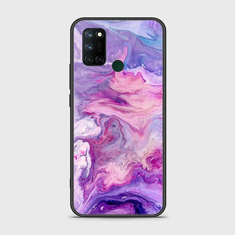 Realme C17 Cover - Colorful Marble Series - HQ Ultra Shine Premium Infinity Glass Soft Silicon Borders Case