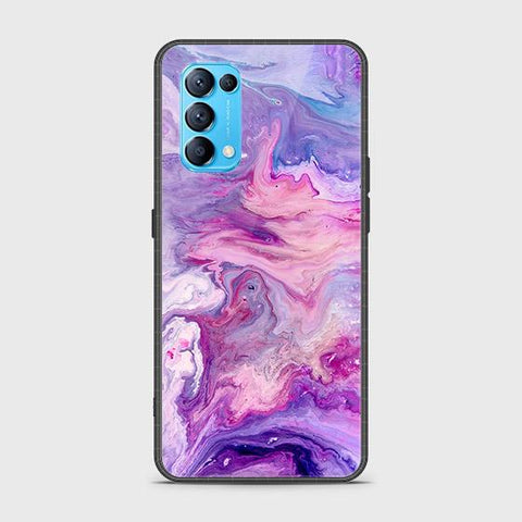 Oppo Reno 5 5G Cover - Colorful Marble Series - HQ Ultra Shine Premium Infinity Glass Soft Silicon Borders Case