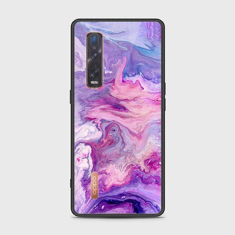 Oppo Find X2 Pro Cover - Colorful Marble Series - HQ Ultra Shine Premium Infinity Glass Soft Silicon Borders Case