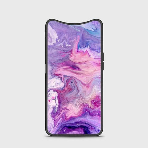 Oppo Find X Cover - Colorful Marble Series - HQ Ultra Shine Premium Infinity Glass Soft Silicon Borders Case