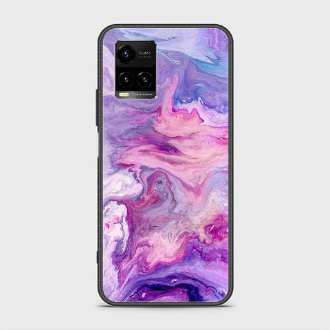 Vivo Y33T Cover - Colorful Marble Series - HQ Ultra Shine Premium Infinity Glass Soft Silicon Borders Case