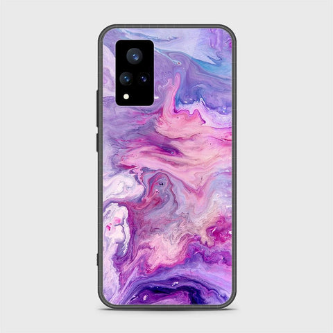 Vivo V21 Cover - Colorful Marble Series - HQ Ultra Shine Premium Infinity Glass Soft Silicon Borders Case