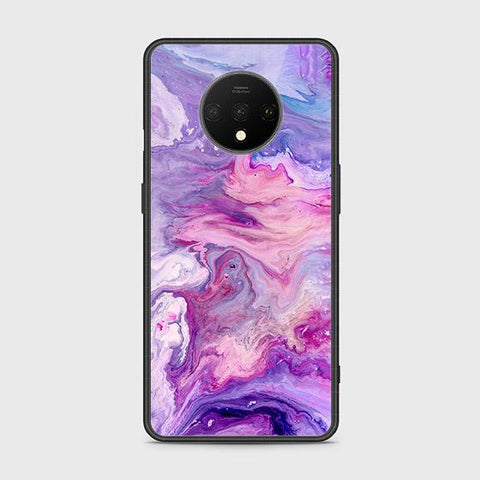 OnePlus 7T Cover - Colorful Marble Series - HQ Ultra Shine Premium Infinity Glass Soft Silicon Borders Case