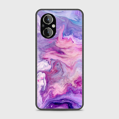 Oppo Reno 7 Lite Cover- Colorful Marble Series - HQ Ultra Shine Premium Infinity Glass Soft Silicon Borders Case