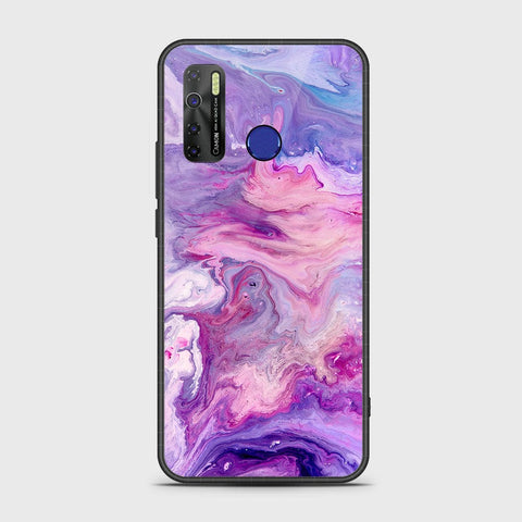 Infinix Hot 9 Pro Cover- Colorful Marble Series - HQ Ultra Shine Premium Infinity Glass Soft Silicon Borders Case