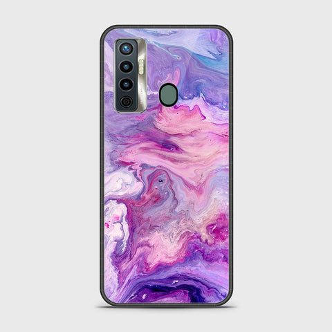 Tecno Camon 17 Cover - Colorful Marble Series - HQ Ultra Shine Premium Infinity Glass Soft Silicon Borders Case