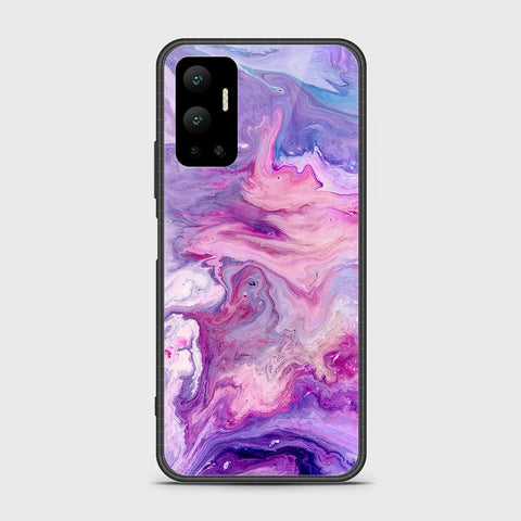 Infinix Hot 12 Cover- Colorful Marble Series - HQ Ultra Shine Premium Infinity Glass Soft Silicon Borders Case