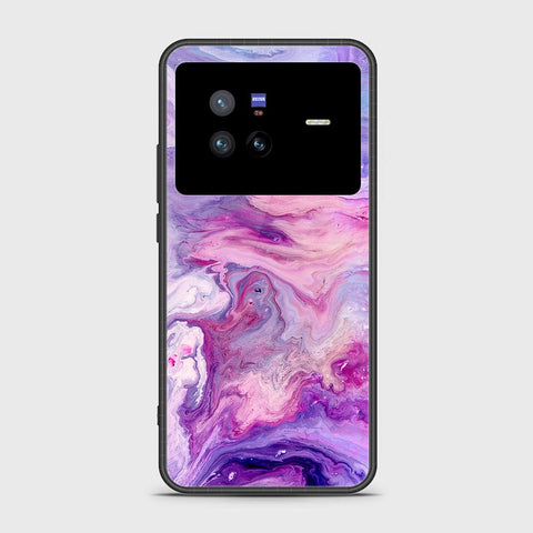 Vivo X80 Cover- Colorful Marble Series - HQ Ultra Shine Premium Infinity Glass Soft Silicon Borders Case