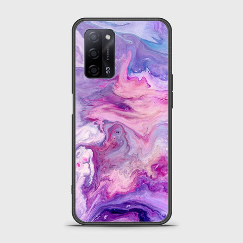 Oppo A55 5G Cover- Colorful Marble Series - HQ Ultra Shine Premium Infinity Glass Soft Silicon Borders Case