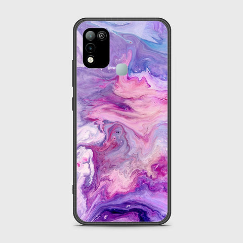 Infinix Hot 10 Play Cover- Colorful Marble Series - HQ Ultra Shine Premium Infinity Glass Soft Silicon Borders Case