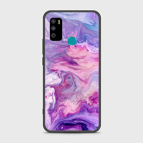 Infinix Hot 9 Play Cover- Colorful Marble Series - HQ Ultra Shine Premium Infinity Glass Soft Silicon Borders Case