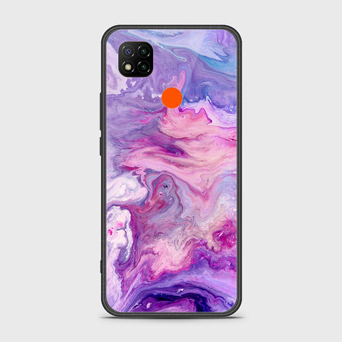 Xiaomi Redmi 9C Cover- Colorful Marble Series - HQ Ultra Shine Premium Infinity Glass Soft Silicon Borders Case