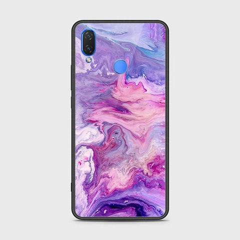 Huawei Y7 (2019) Cover - Colorful Marble Series - HQ Ultra Shine Premium Infinity Glass Soft Silicon Borders Case