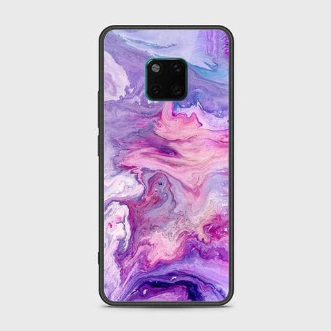 Huawei Mate 20 Pro Cover - Colorful Marble Series - HQ Ultra Shine Premium Infinity Glass Soft Silicon Borders Case