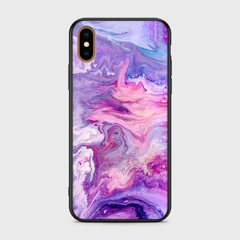 iPhone XS Max Cover - Colorful Marble Series - HQ Ultra Shine Premium Infinity Glass Soft Silicon Borders Case