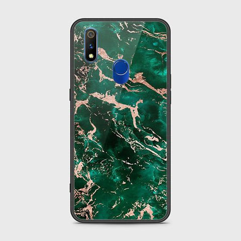 Realme 3 Pro Cover - Colorful Marble Series - HQ Ultra Shine Premium Infinity Glass Soft Silicon Borders Case