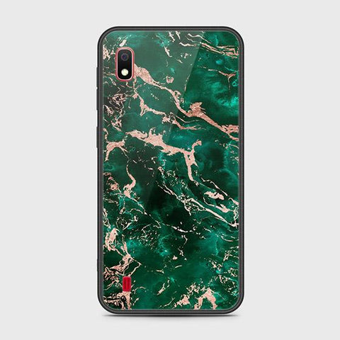 Samsung Galaxy A10 Cover - Colorful Marble Series - HQ Ultra Shine Premium Infinity Glass Soft Silicon Borders Case