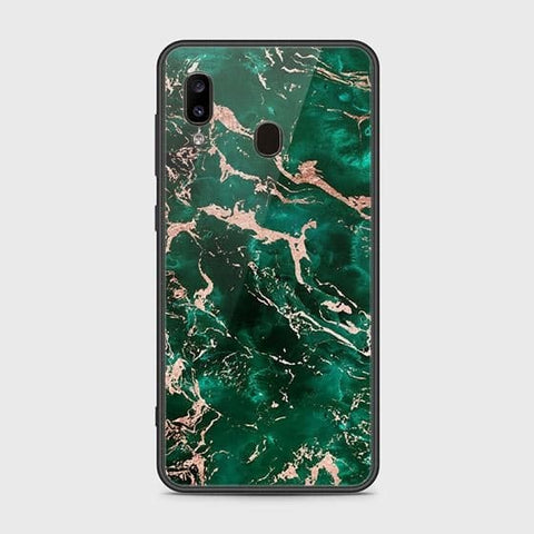 Samsung Galaxy A20 Cover - Colorful Marble Series - HQ Ultra Shine Premium Infinity Glass Soft Silicon Borders Case