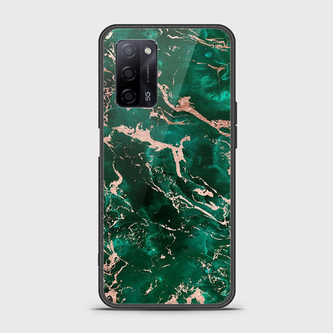 Oppo A55 5G Cover- Colorful Marble Series - HQ Ultra Shine Premium Infinity Glass Soft Silicon Borders Case