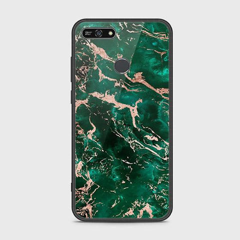 Huawei Y6 Prime 2018 Cover - Colorful Marble Series - HQ Ultra Shine Premium Infinity Glass Soft Silicon Borders Case