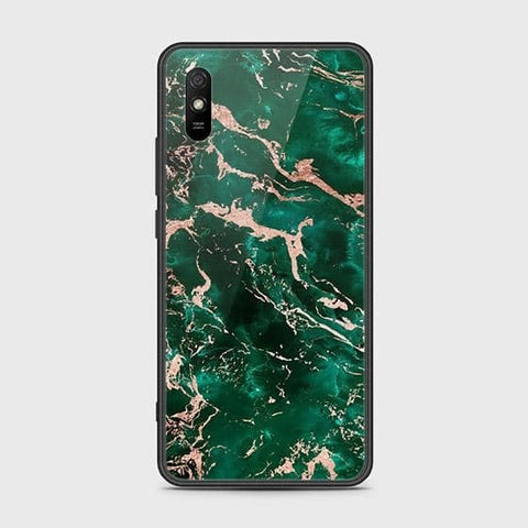 Xiaomi Redmi 9A Cover - Colorful Marble Series - HQ Ultra Shine Premium Infinity Glass Soft Silicon Borders Case