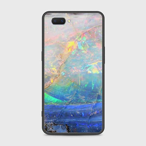 Oppo A3s Cover - Colorful Marble Series - HQ Ultra Shine Premium Infinity Glass Soft Silicon Borders Case