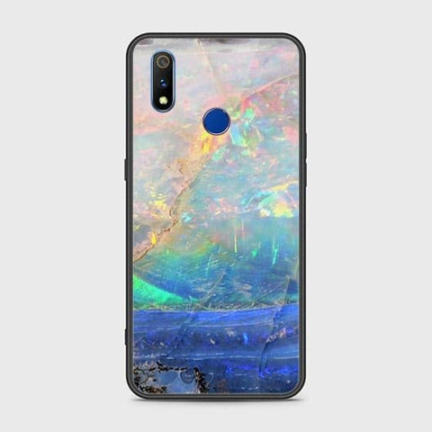 Realme 3i Cover - Colorful Marble Series - HQ Ultra Shine Premium Infinity Glass Soft Silicon Borders Case