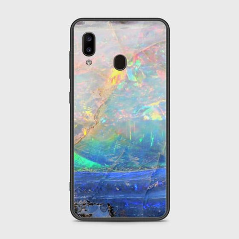 Samsung Galaxy A20 Cover - Colorful Marble Series - HQ Ultra Shine Premium Infinity Glass Soft Silicon Borders Case