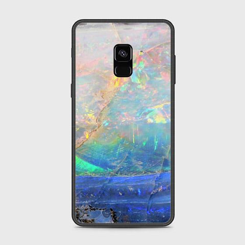 Samsung Galaxy A8 2018 Cover - Colorful Marble Series - HQ Ultra Shine Premium Infinity Glass Soft Silicon Borders Case