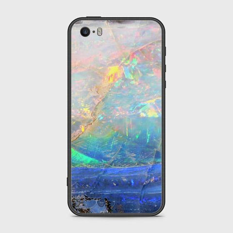 iPhone SE Cover - Colorful Marble Series - HQ Ultra Shine Premium Infinity Glass Soft Silicon Borders Case