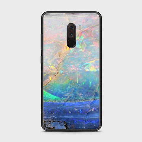 Xiaomi Pocophone F1 Cover - Colorful Marble Series - HQ Ultra Shine Premium Infinity Glass Soft Silicon Borders Case