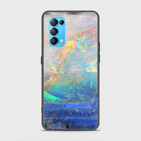 Oppo Reno 5 5G Cover - Colorful Marble Series - HQ Ultra Shine Premium Infinity Glass Soft Silicon Borders Case