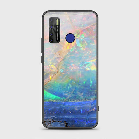 Infinix Hot 9 Pro Cover- Colorful Marble Series - HQ Ultra Shine Premium Infinity Glass Soft Silicon Borders Case